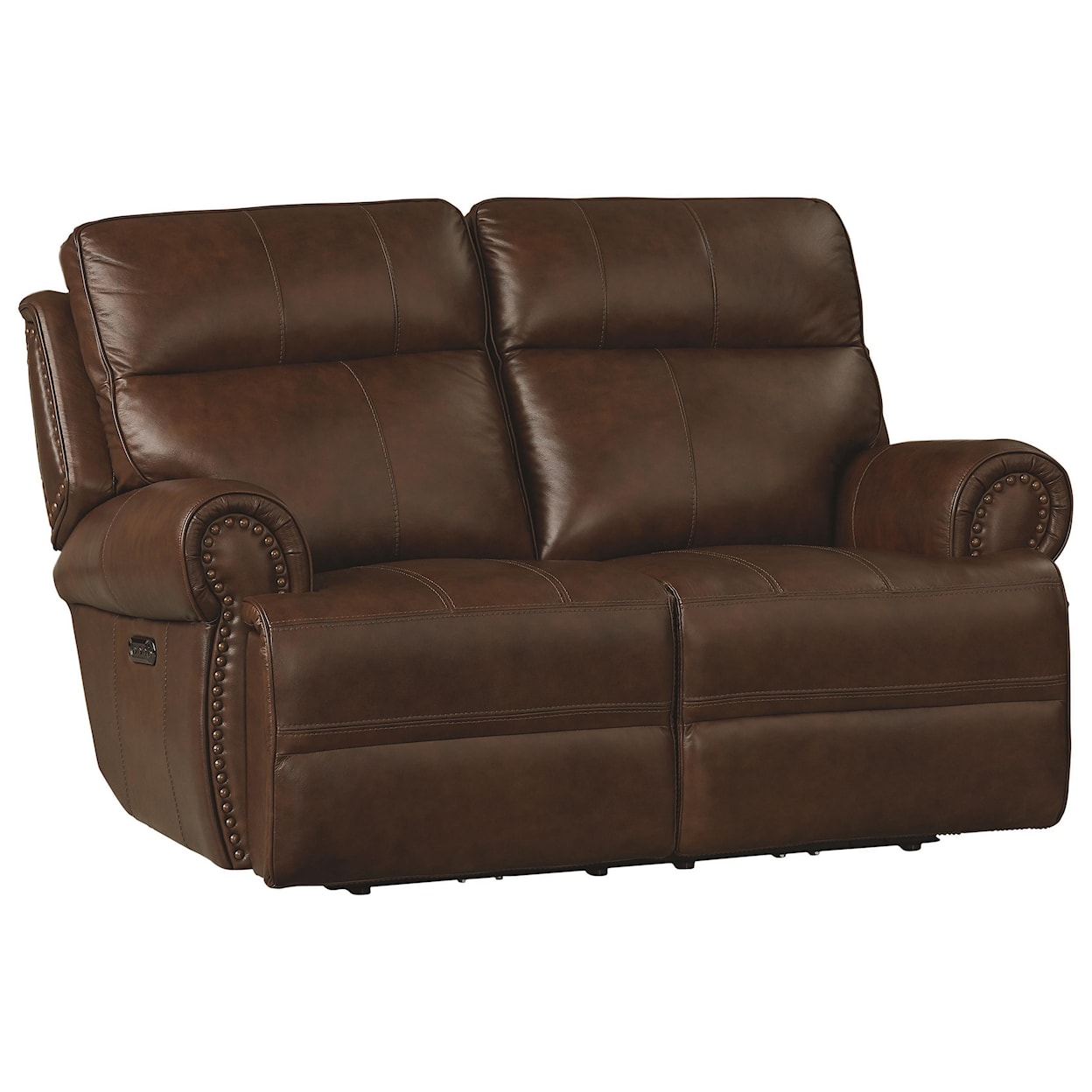 Bassett Club Level Claremont Power Leather ZG Reclining Loveseat