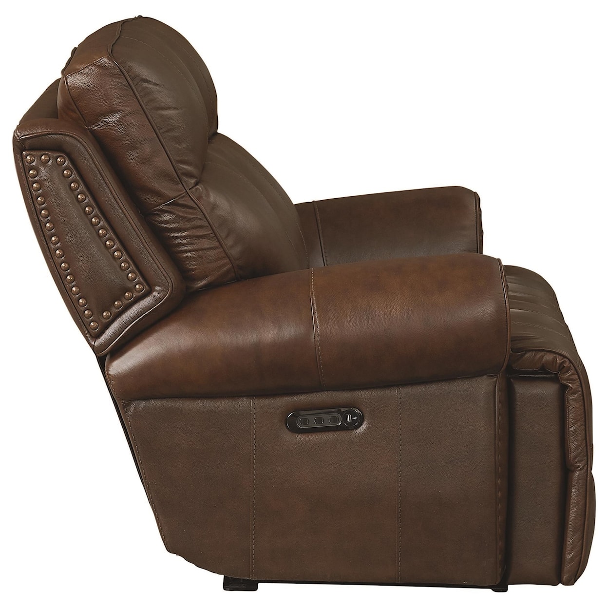 Bassett Club Level Claremont Power Leather ZG Reclining Loveseat