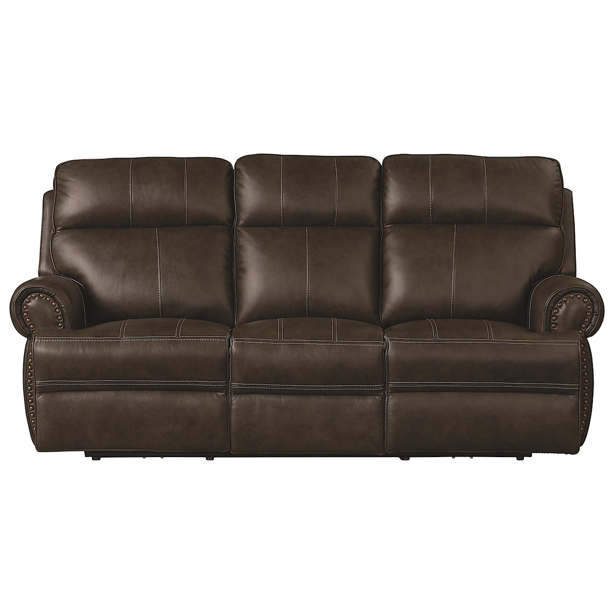 Bassett Club Level Claremont Power Leather ZG Reclining Sofa