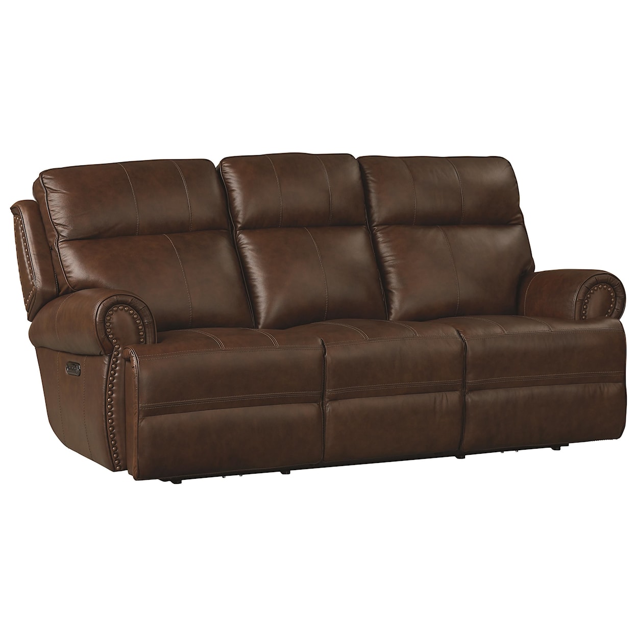 Bassett Club Level Claremont Power Leather ZG Reclining Sofa