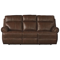 Leather Power Zero Gravity Reclining Sofa w/ Power Tilt Headrest & Adjustable Lumbar Support