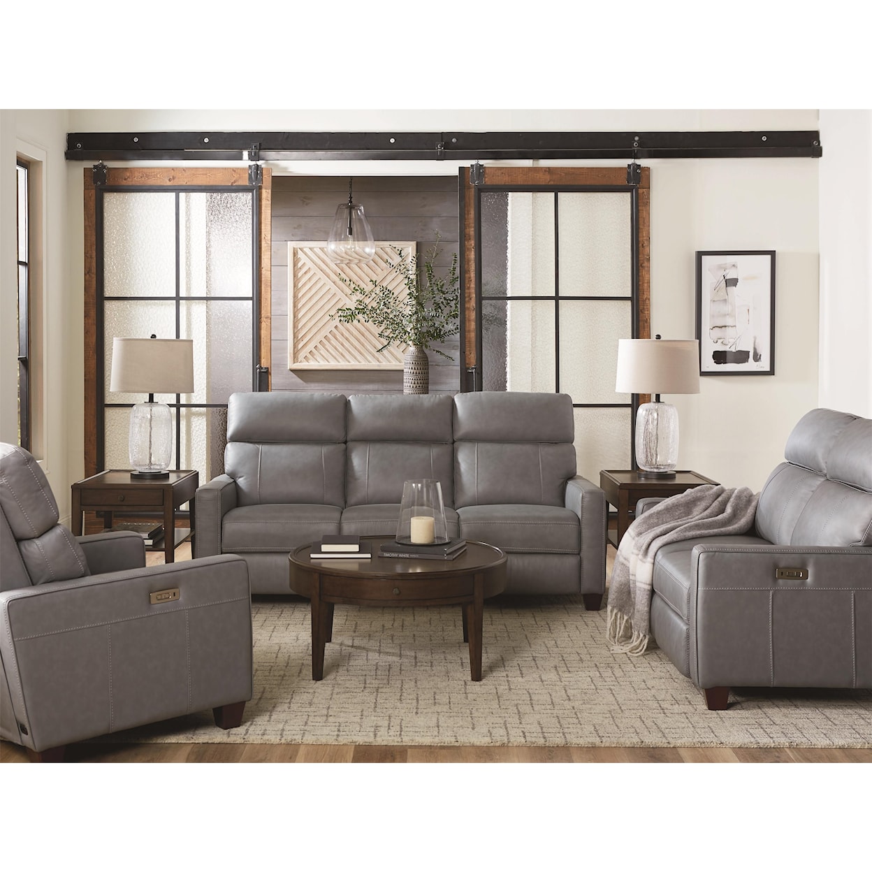 Bassett Club Level Tompkins Leather Recliner