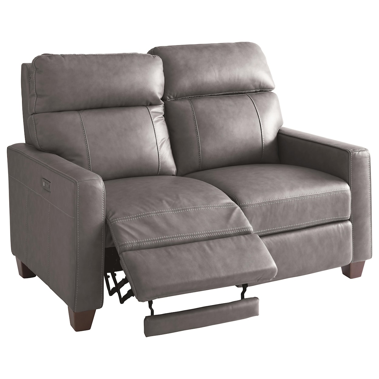 Bassett Club Level Tompkins Leather Reclining Loveseat