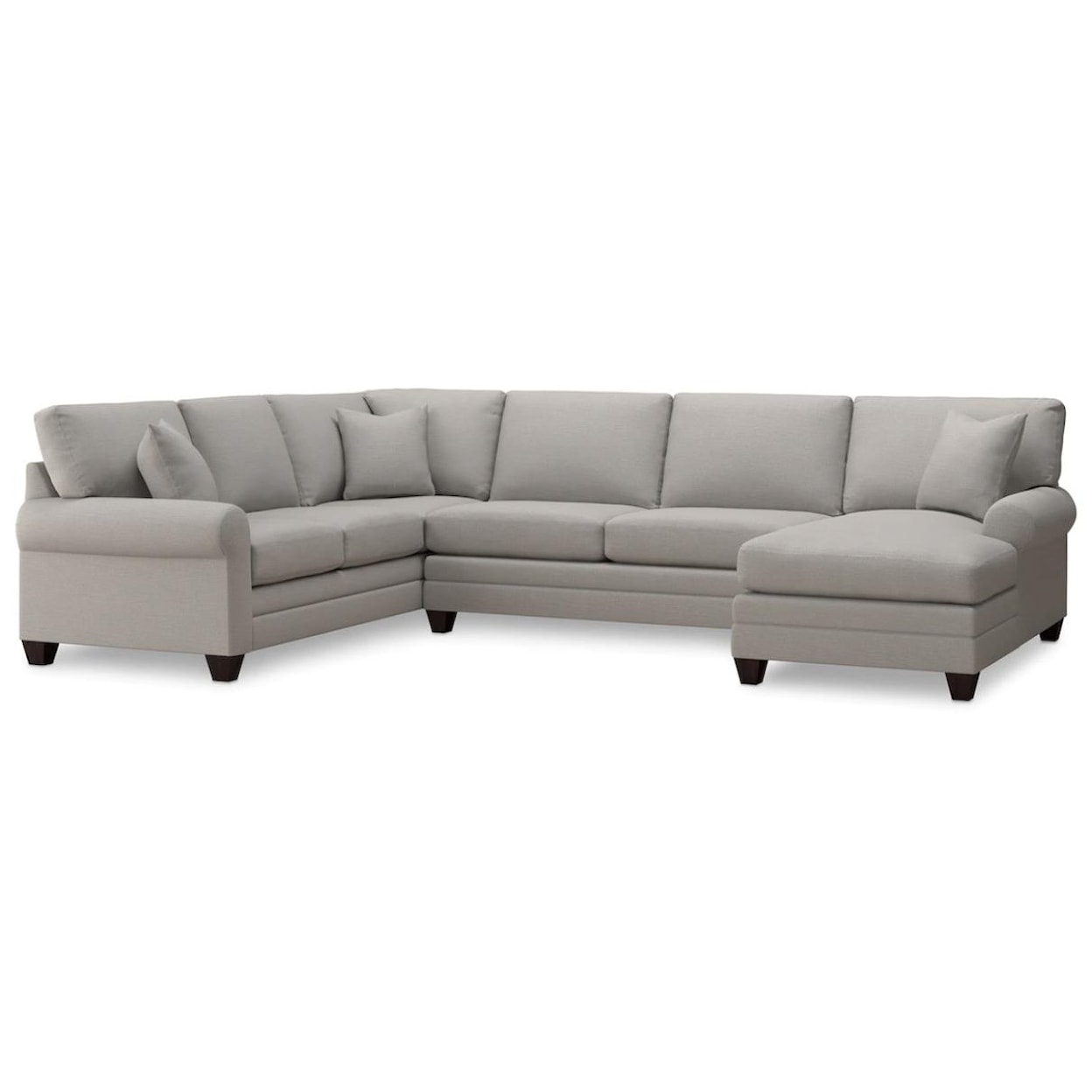 Bassett Carolina Sock Arm Collection 3pc Custom Chaise Sectional