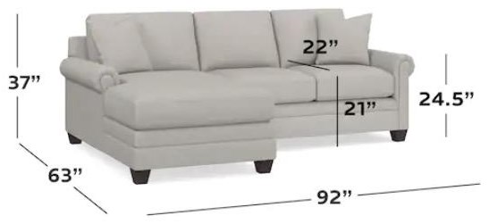Panel Arm Sofa W/ Chaise