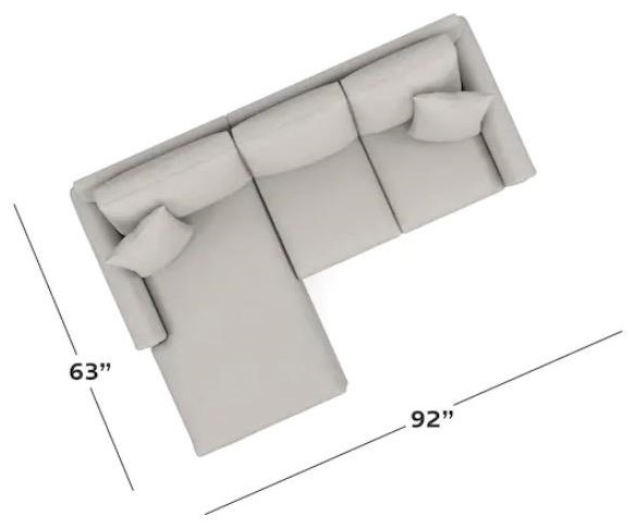 Panel Arm Sofa W/ Chaise