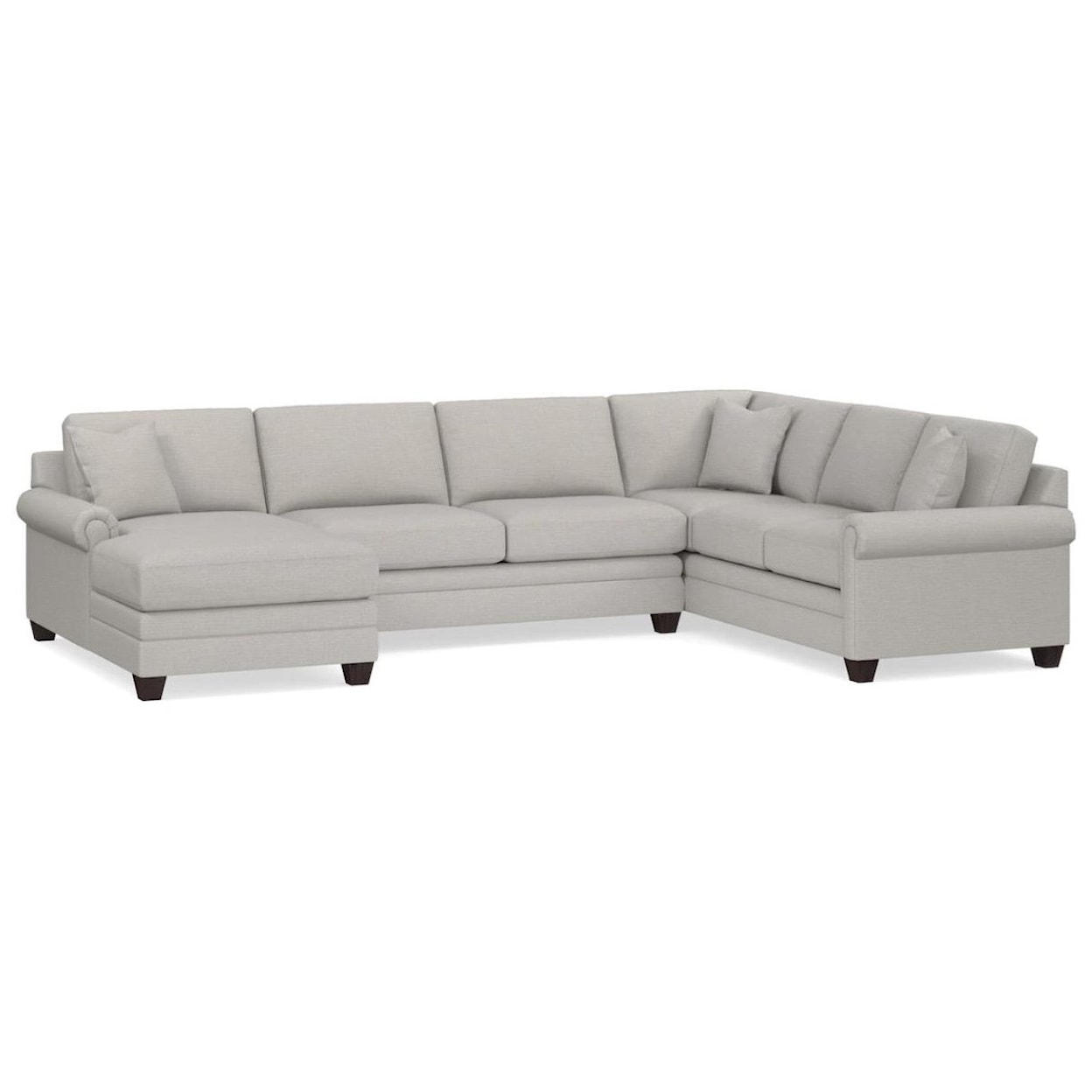 Bassett Carolina Panel Arm Collection 3pc Custom Chaise Sectional