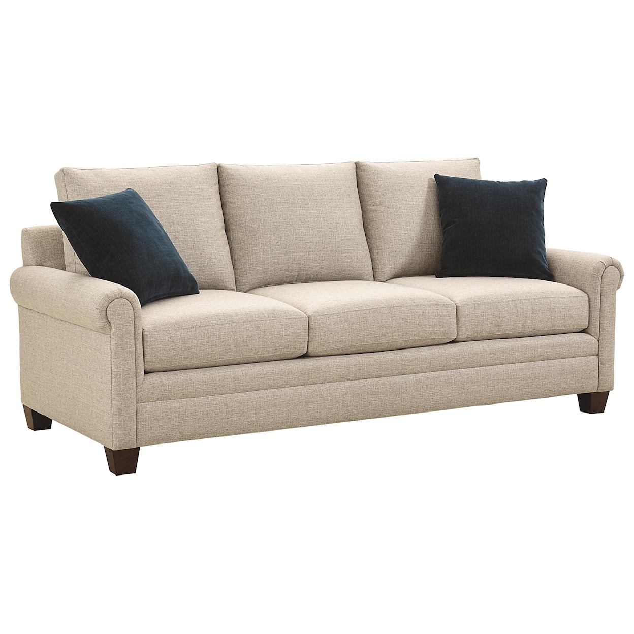 Bassett Carolina Panel Arm Collection Casual Panel Arm Sleeper Sofa