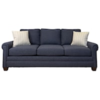 Custom Casual Panel Arm 3 over 3 Cushion Sofa