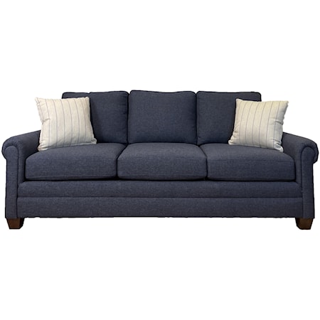 Custom Casual Panel Arm 3 over 3 Cushion Sofa