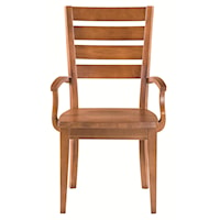Low Arm Chair with Ladderback Design