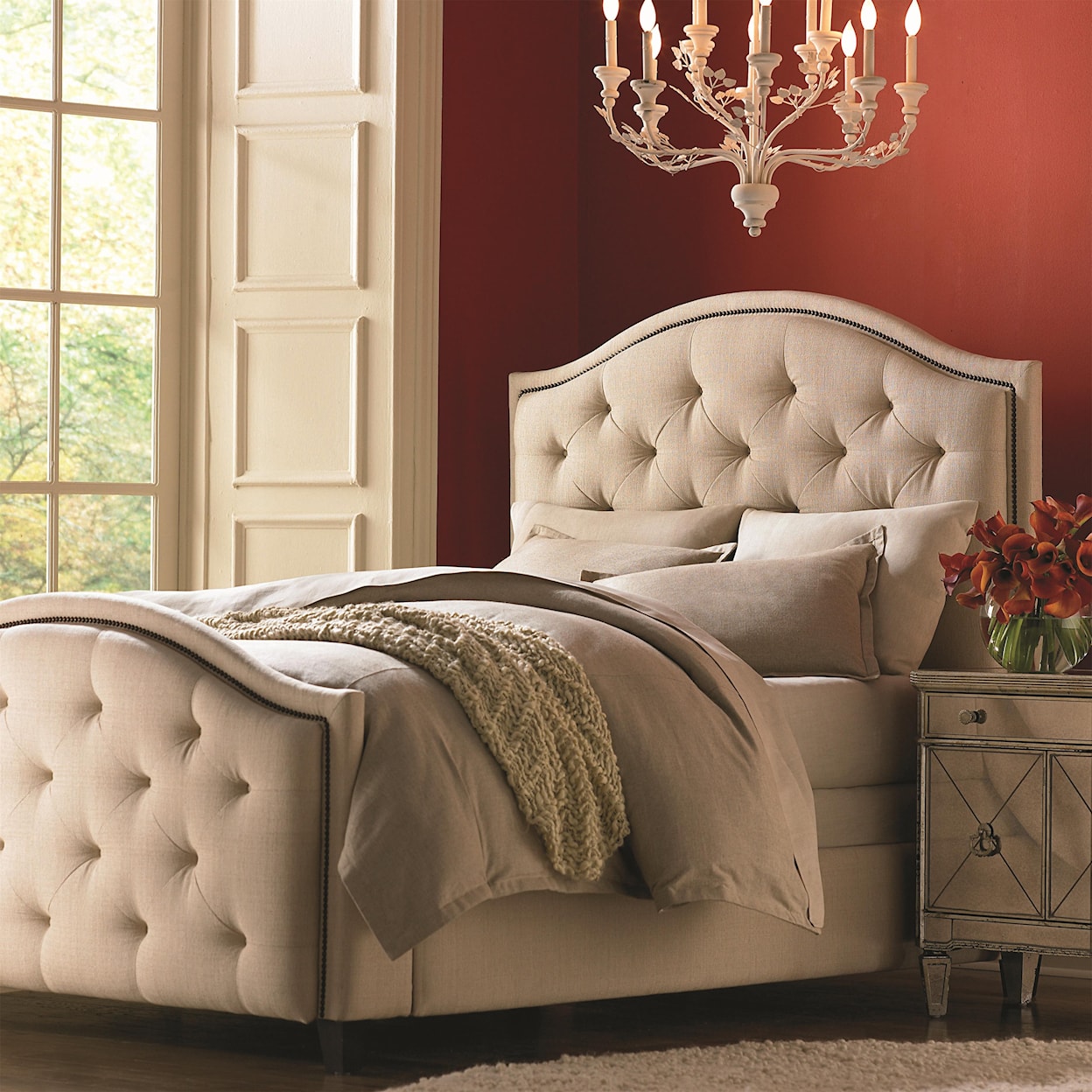 Bassett Custom Upholstered Beds Queen Vienna Upholstered Bed with High FB 