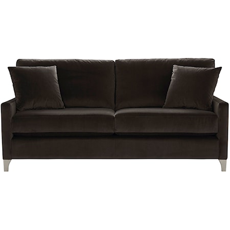 Custom Design 84" Studio Sofa with Track Arms and Metal Legs