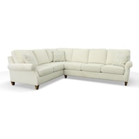 Transitional 2-Piece Sectional with Memory Foam Cushions