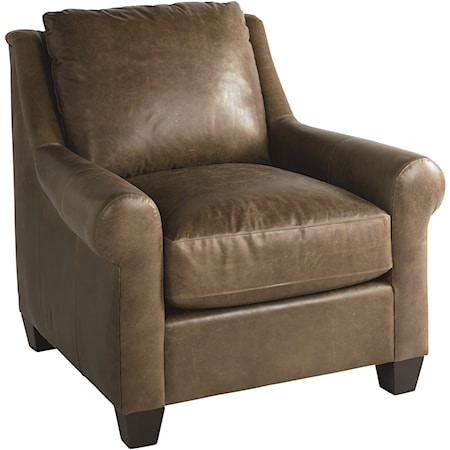 Transitional Chair with Sock Rolled Arms