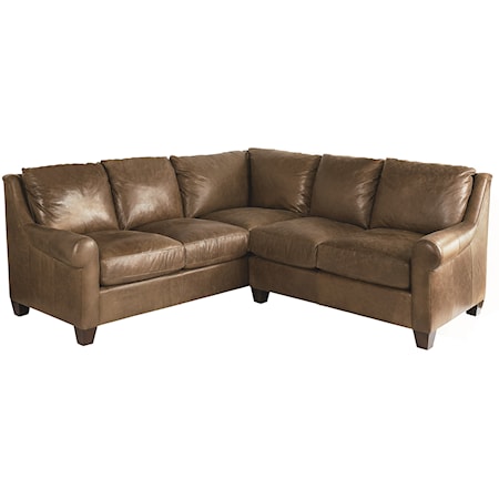 Transitional 4 Seat Sectional with Sock Rolled Arms