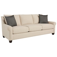 Transitional 84" Sofa with Sock Rolled Arms