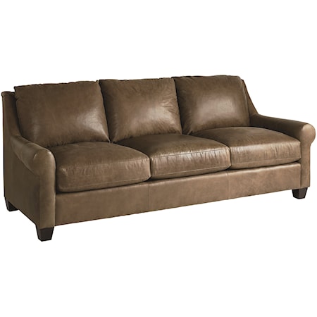 Transitional 84" Sofa with Sock Rolled Arms