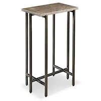 Metal and Stone Chairside Table