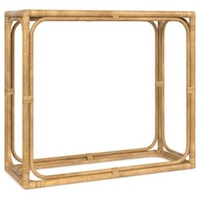 Rectangular Rattan and Glass Console Table
