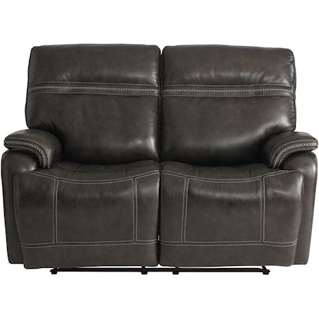 Casual Power Reclining Loveseat with Power Headrests, Lumbar and USB Ports