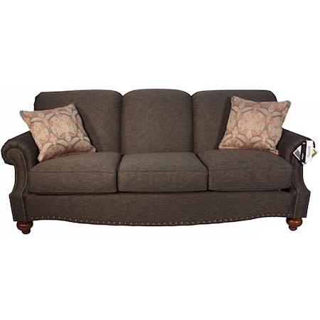 Traditional Sofa with Rolled Arms