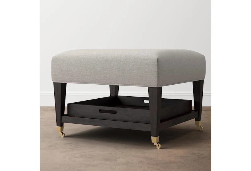 Kara 26" x 26" Customizable Ottoman with Tray by Bassett at Bassett of Cool Springs