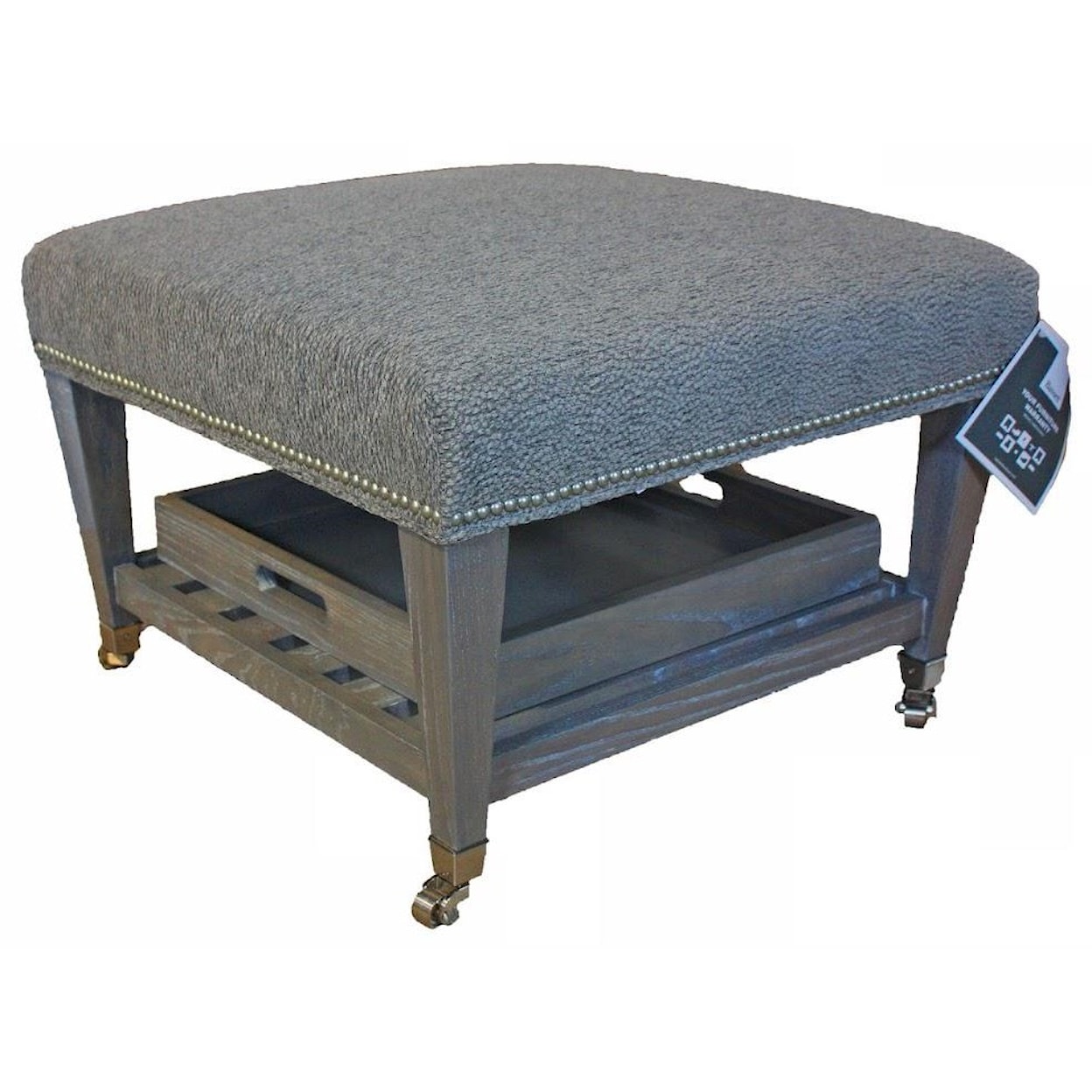 Bassett Kara 26" x 26" Customizable Ottoman with Tray