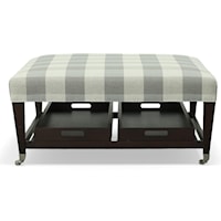 Customizable Ottoman with Tray Top and Casters