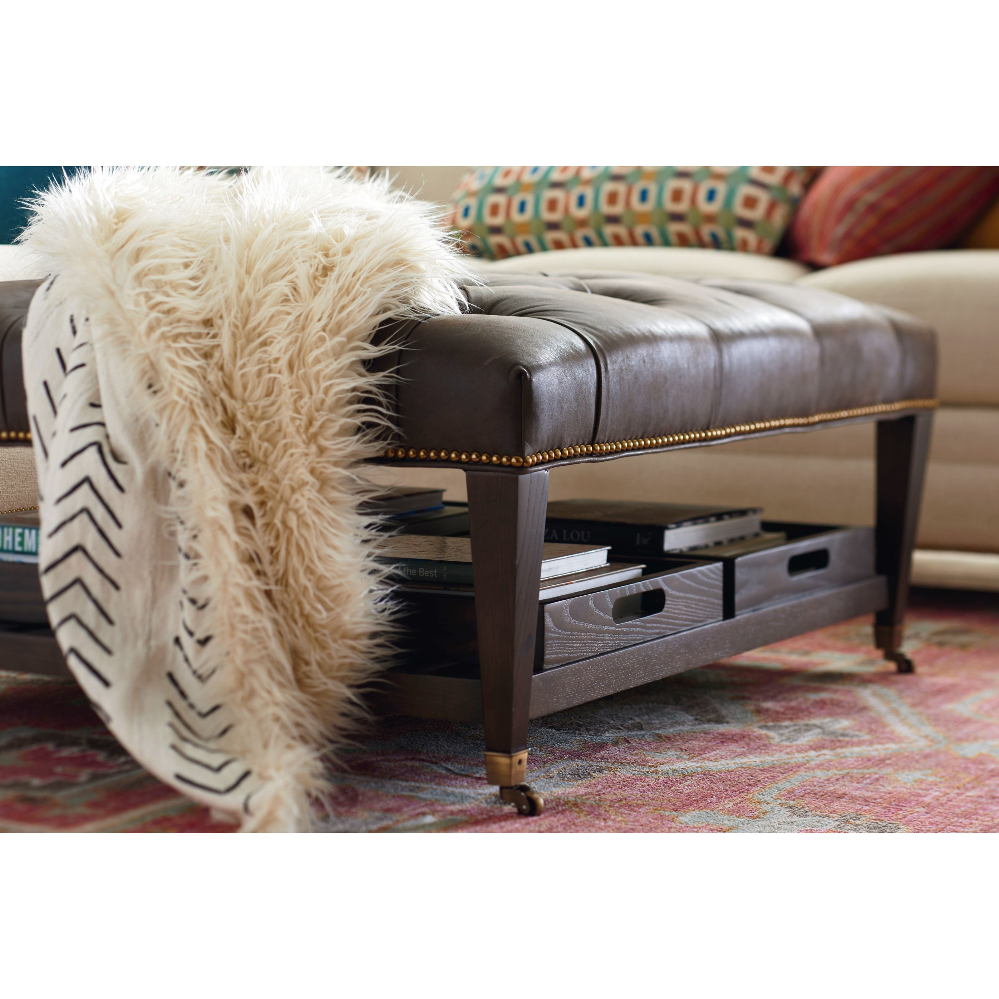 Bassett Kara 40" x 40" Customizable Ottoman