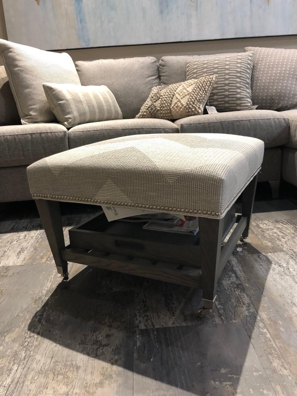 26" x 26" Customizable Ottoman with Tray