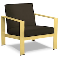 Champagne Brass Upholstered Accent Chair