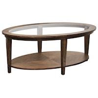 Glass Top Oval Cocktail Table