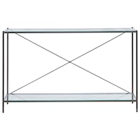 Metal Sofa Table with Tempered Glass