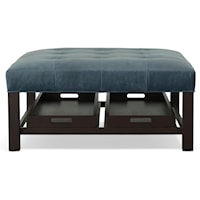 Leather Ottoman with Trays