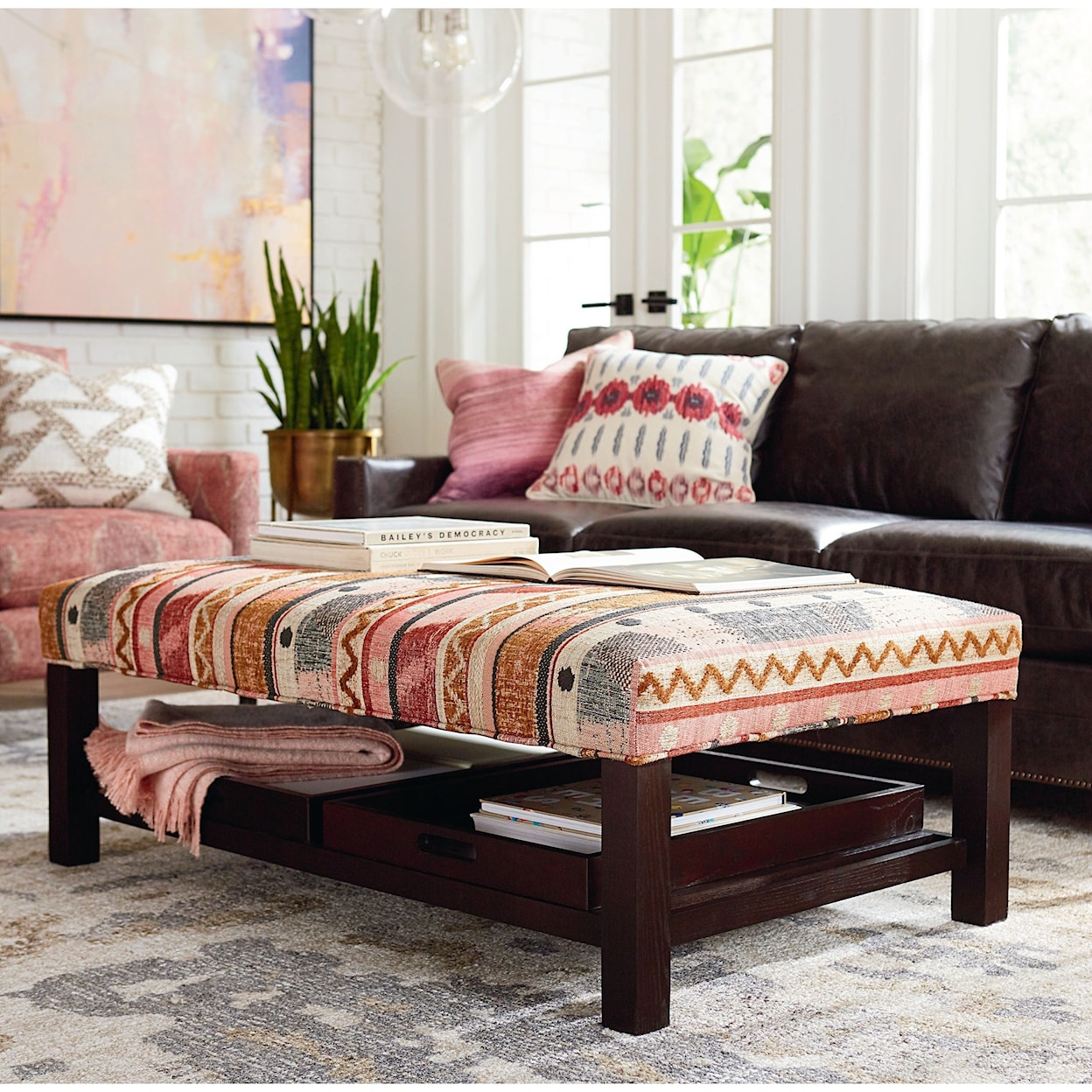 Bassett Lori Tray Cocktail Ottoman