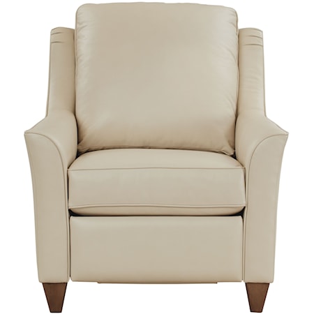 Customizable Power Headrest Recliner with Flare Arms and Tapered Feet