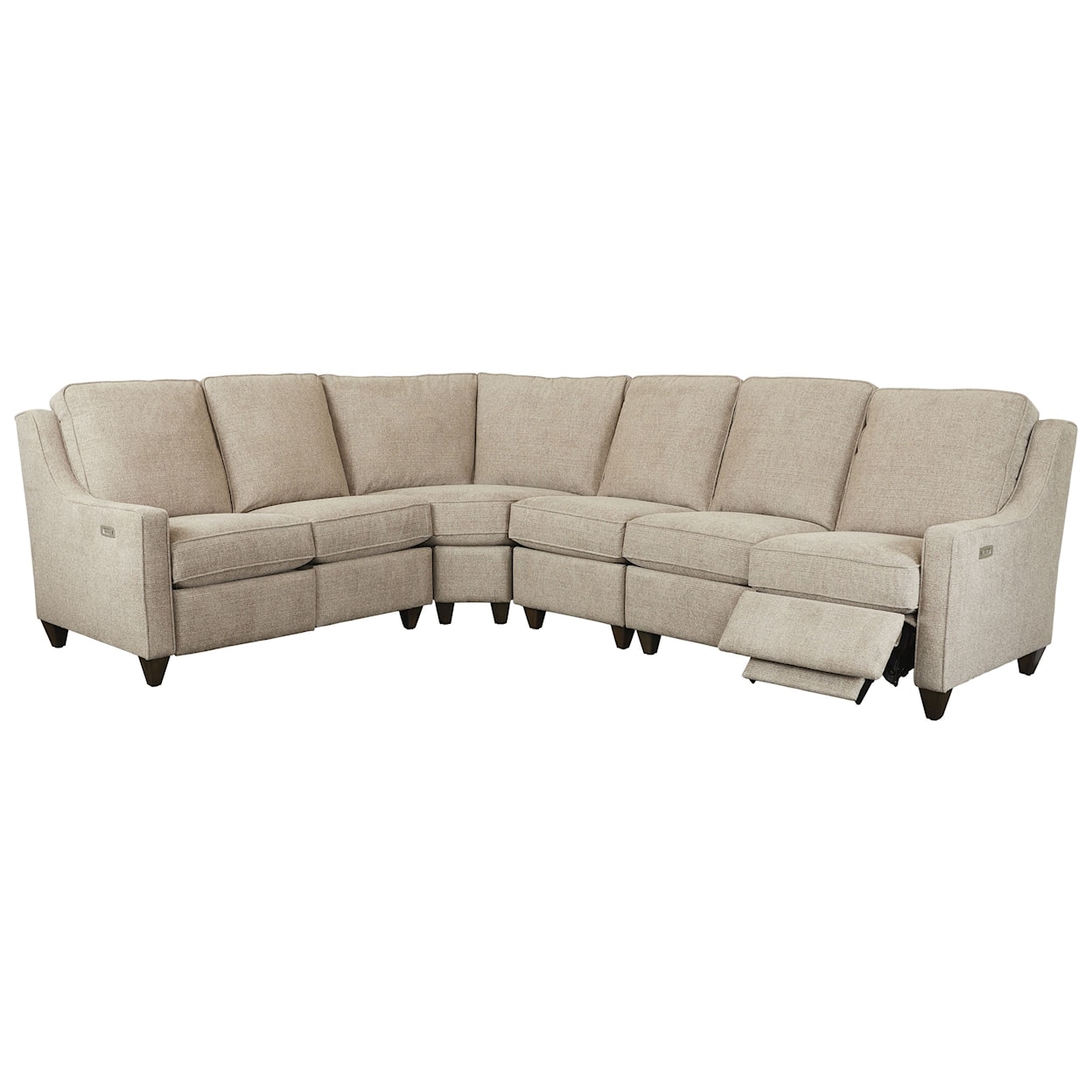 Bassett Magnificent Motion Customizable 4-Pc Power Reclining Sectional