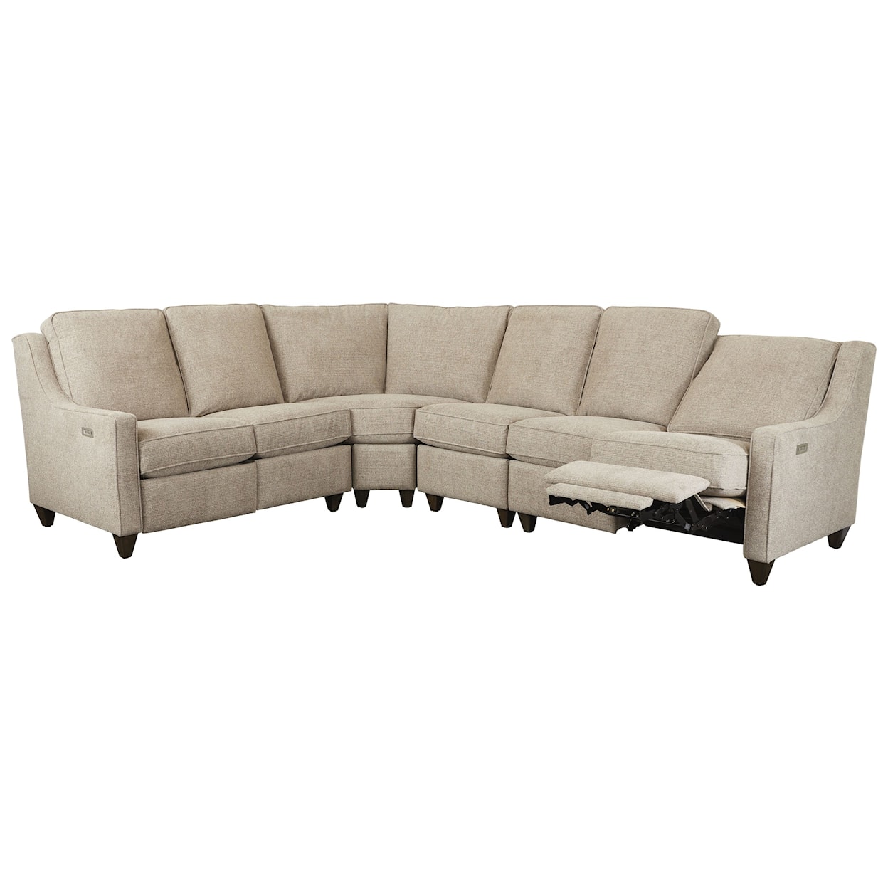 Bassett BenchMade Motion Customizable 4-Pc Power Reclining Sectional