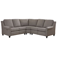 Customizable 3-Piece Power Reclining Sectional with Panel Arms and Tapered Feet