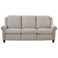 Customizable Power Reclining Sofa with Panel Arms, Tapered Legs, Nailheads