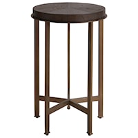 Contemporary Round Side Table with Metal Base