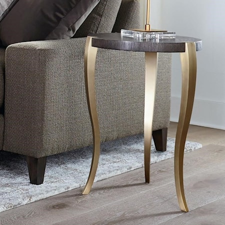 Contemporary Drink Table with Metal Base