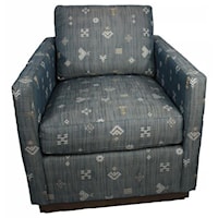 Upholstered Swivel Accent Chair with Wooden Base