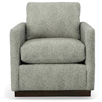 Upholstered Swivel Accent Chair with Wooden Base