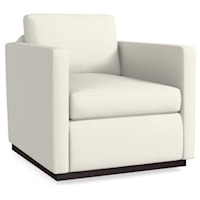 Modern Swivel Chair with Wood Framed Base