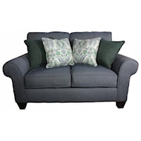 Loveseat with Oversized Sock Arms and High Tapered Legs