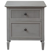 Coastal Nightstand with Outlet and USB Ports