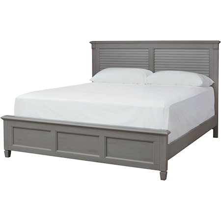 Costal King Louvered Bed with Turned Legs