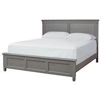 Costal California King Louvered Bed with Turned Legs